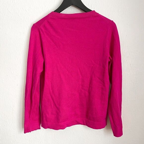 J Crew Cotton Wool Blend Teddie Crewneck Sweater Pink Bright Fuchsia Small - Picture 10 of 10